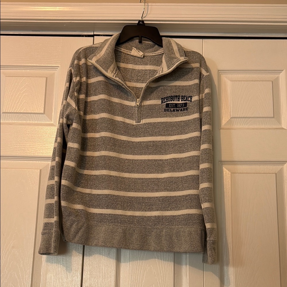 Rehoboth Beach Gray Striped Men's Sweater